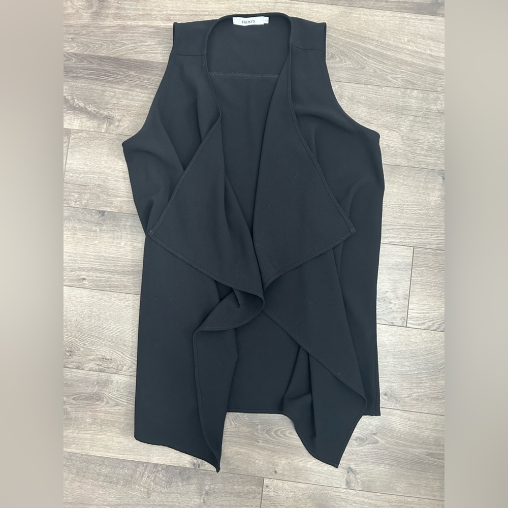 Ricki's Black Open Front Flowy Classy Vest